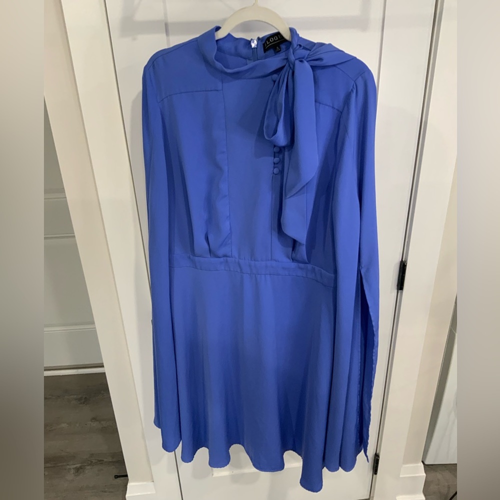 ELOQUII Chic Blue Dress with Bow Detail
